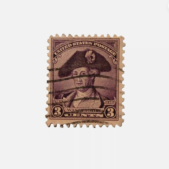 George Washington bicentennial 3 Cents stamp 1932 Purple Used Ungraded Rare - Picture 1 of 3